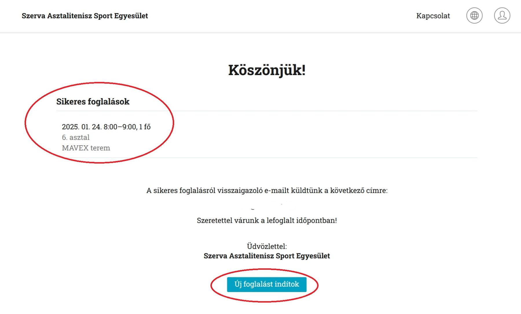 Screenshot Foglalas V Gleges Eredmeny